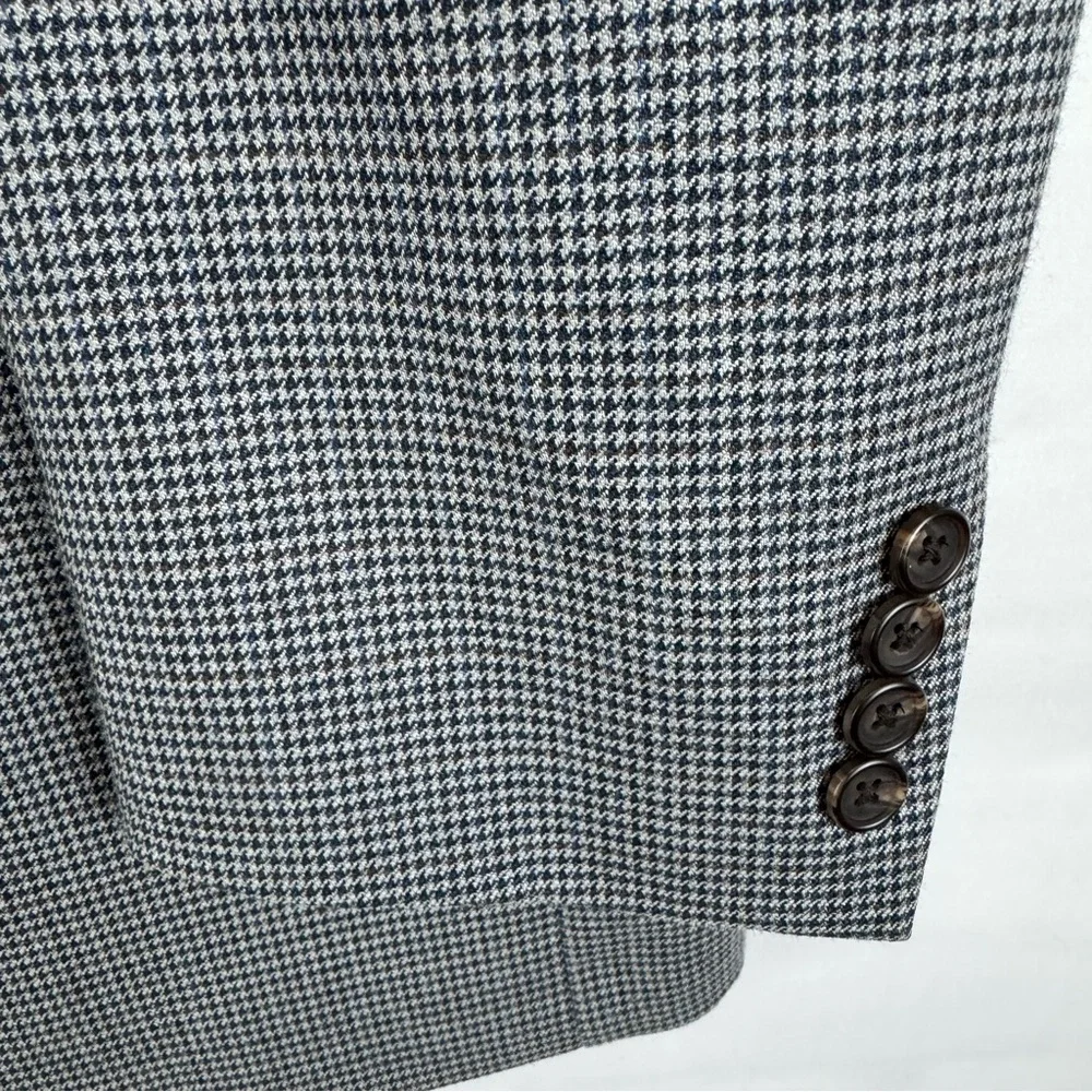 Lauren Ralph Lauren Houndstooth Blazer Mens‎ 44L Wool Silk Sport Coat
